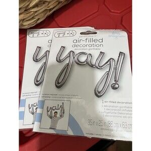Anagram 35", Silver “ YAY” PARTY Foil Phrase Balloon Celebration Decor